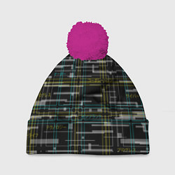 Шапка c помпоном Cyberpunk Tartan