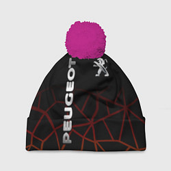Шапка с помпоном PEUGEOT, цвет: 3D-малиновый
