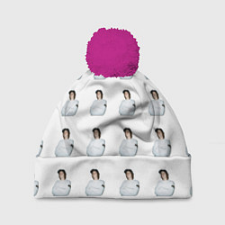 Шапка с помпоном OG Buda, цвет: 3D-малиновый