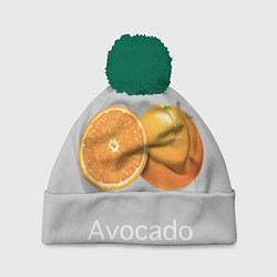 Шапка с помпоном Orange avocado, цвет: 3D-зеленый