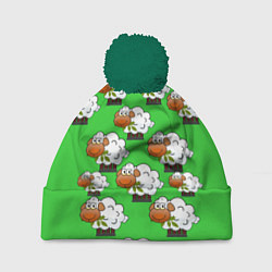 Шапка с помпоном Овцы, цвет: 3D-зеленый