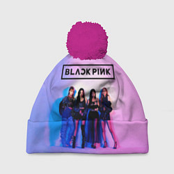 Шапка с помпоном BLACKPINK, цвет: 3D-малиновый