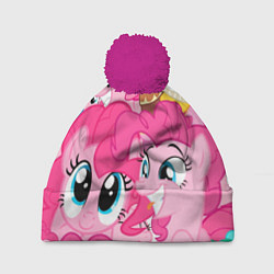 Шапка с помпоном Pinkie Pie pattern, цвет: 3D-малиновый