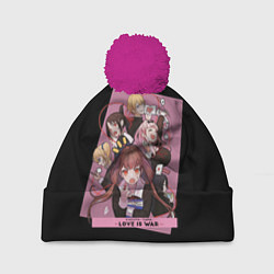 Шапка с помпоном Kaguya Sama Госпожа Кагуя, цвет: 3D-малиновый