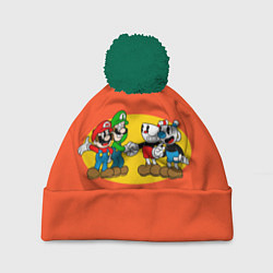 Шапка с помпоном CupHead x Mario, цвет: 3D-зеленый