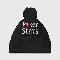 Шапка с помпоном Poker Stars, цвет: 3D-черный