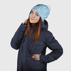 Шапка с помпоном Чайки в небе паттерн, цвет: 3D-белый — фото 2