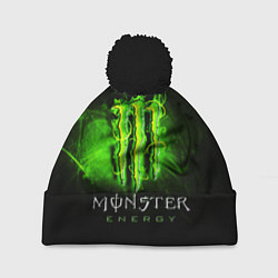 Шапка с помпоном MONSTER ENERGY NEON НЕОН, цвет: 3D-черный