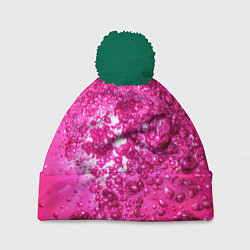 Шапка с помпоном Розовые Пузырьки, цвет: 3D-зеленый