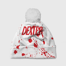 Шапка с помпоном Dexter logo Декстер брызги крови, цвет: 3D-белый