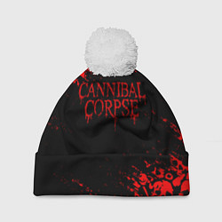 Шапка c помпоном CANNIBAL CORPSE КРАСНЫЕ ЧЕРЕПА