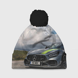 Шапка с помпоном Mercedes V8 Biturbo Racing Team AMG, цвет: 3D-черный