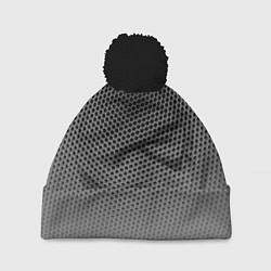 Шапка с помпоном Шестиугольная сетка, цвет: 3D-черный