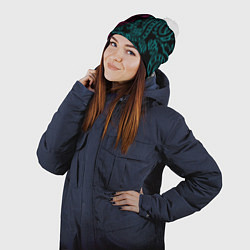 Шапка с помпоном НЕОНОВЫЕ ДРАКОНЫ NEON DRAGON, цвет: 3D-белый — фото 2