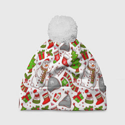 Шапка c помпоном Новый Год!