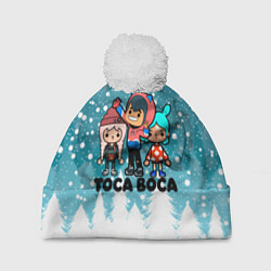 Шапка с помпоном Новогодний Toca Boca, цвет: 3D-белый