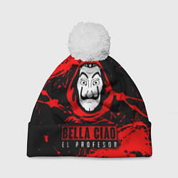 Шапка c помпоном БУМАЖНЫЙ ДОМ LA CASA DE PAPEL BELLA CIAO