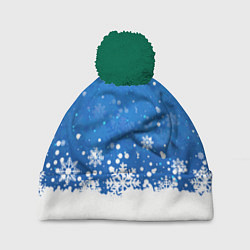 Шапка c помпоном Снежинки - С Новым Годом