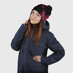 Шапка с помпоном Valorant паттерн, цвет: 3D-черный — фото 2