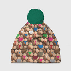 Шапка c помпоном Попки