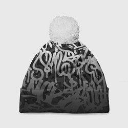 Шапка с помпоном GRAFFITI WHITE TAGS ГРАФФИТИ, цвет: 3D-белый
