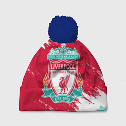 Шапка с помпоном НОВОГОДНИЙ ЛИВЕРПУЛЬ 2022, цвет: 3D-тёмно-синий
