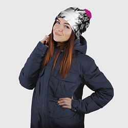 Шапка с помпоном Адель певица паттерн, цвет: 3D-малиновый — фото 2