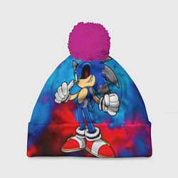 Шапка с помпоном СОНИК EXE SONIC, цвет: 3D-малиновый
