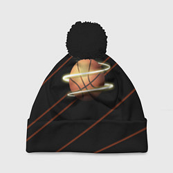 Шапка с помпоном Баскетбол life, цвет: 3D-черный