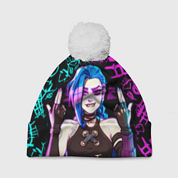 Шапка с помпоном JINX ДЖИНКС NEON PATTERN, цвет: 3D-белый