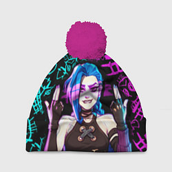 Шапка с помпоном JINX ДЖИНКС NEON PATTERN, цвет: 3D-малиновый