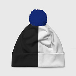 Шапка c помпоном Black and white чб