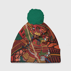 Шапка с помпоном Warrior samurai, цвет: 3D-зеленый