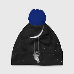 Шапка с помпоном Космонавт Звёзды, цвет: 3D-тёмно-синий