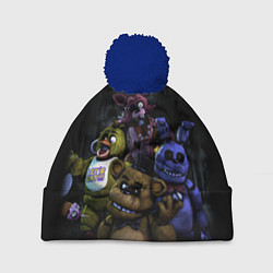 Шапка с помпоном Five Nights at Freddys - FNAF персонажи игры, цвет: 3D-тёмно-синий