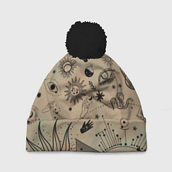 Шапка с помпоном Эзотерика, цвет: 3D-черный