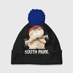 Шапка с помпоном Южный парк - Эрик с гантелями, цвет: 3D-тёмно-синий