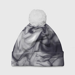 Шапка с помпоном Бело-черный тай-дай, цвет: 3D-белый