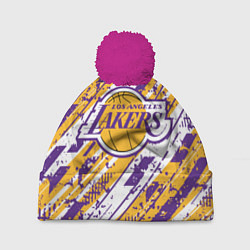 Шапка с помпоном LAKERS ЛОС-АНДЖЕЛЕС ЛЕЙКЕРС, цвет: 3D-малиновый