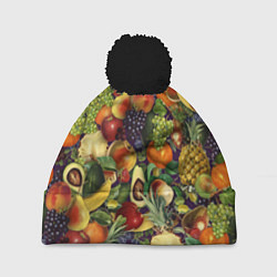 Шапка c помпоном Вкусные Летние Фрукты