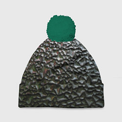Шапка c помпоном Неровная металлическая поверхность