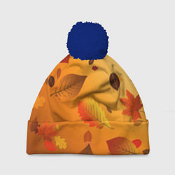 Шапка с помпоном Осенний тёплый ветер, цвет: 3D-тёмно-синий