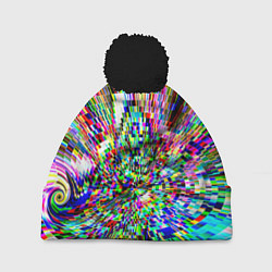 Шапка c помпоном Acid pixels