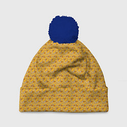 Шапка c помпоном Паттерн с утятами