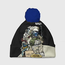 Шапка c помпоном NASA - Help! Astronaut - Joke