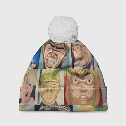 Шапка с помпоном Лицо ГТО, цвет: 3D-белый