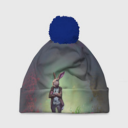 Шапка с помпоном Кролик на стиле, цвет: 3D-тёмно-синий