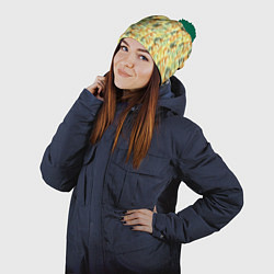 Шапка с помпоном Денежные знаки, цвет: 3D-зеленый — фото 2