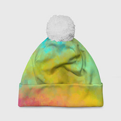 Шапка c помпоном Разноцветная бумага