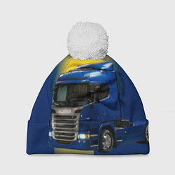 Шапка с помпоном Scania truck, цвет: 3D-белый